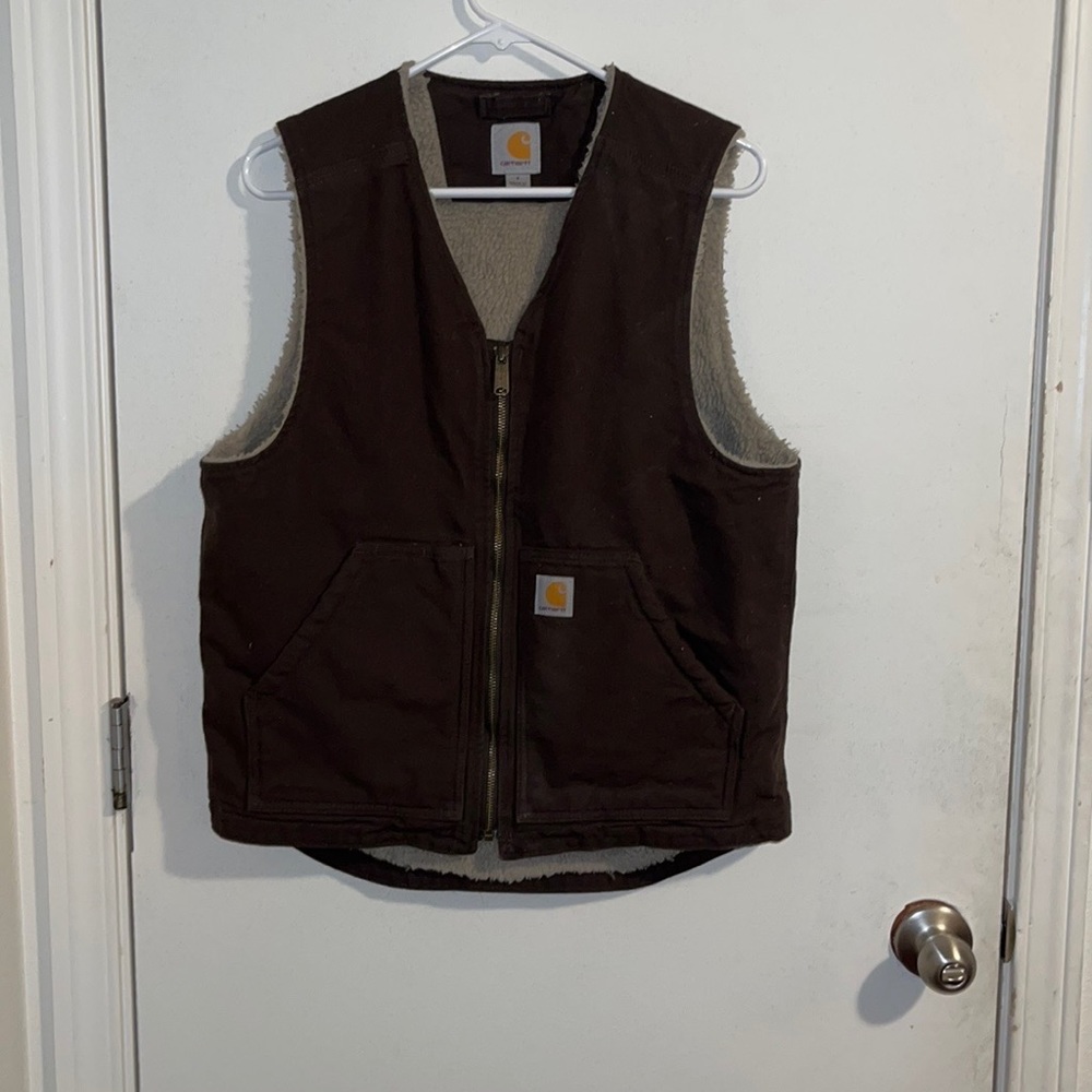 Carhartt Brown Reversible Sherpa Work Vest